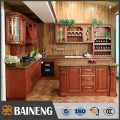 High end cherry wooden kitchen cabinet with frosted glass kitchen cabinet doors